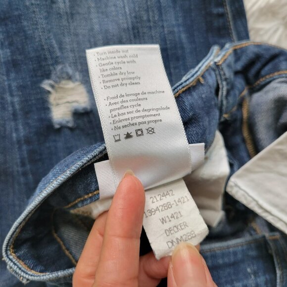 Paige Vertugo Ultra Skinny Blue Denim Distressed Jeans Made in USA - Size 26 - Picture 7 of 12